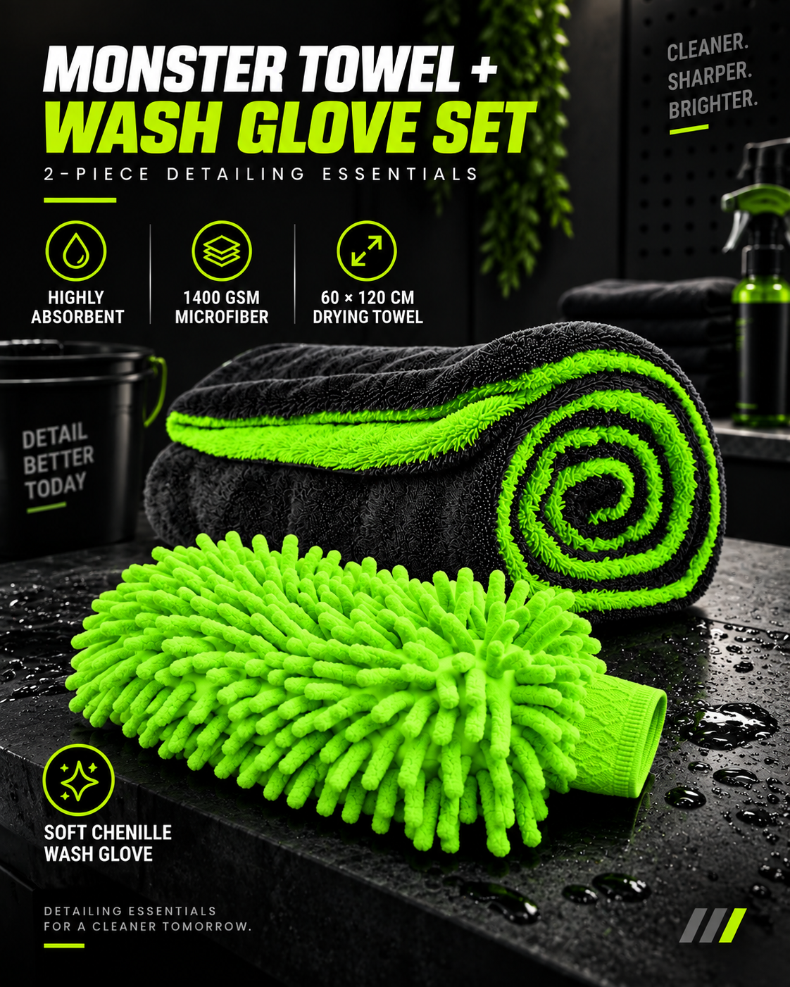 Monster Cloth & Monster glove set