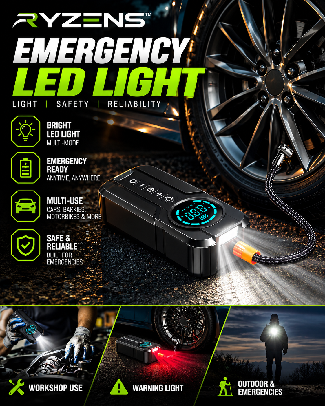RYZENS 4-in-1 Emergency Power Station